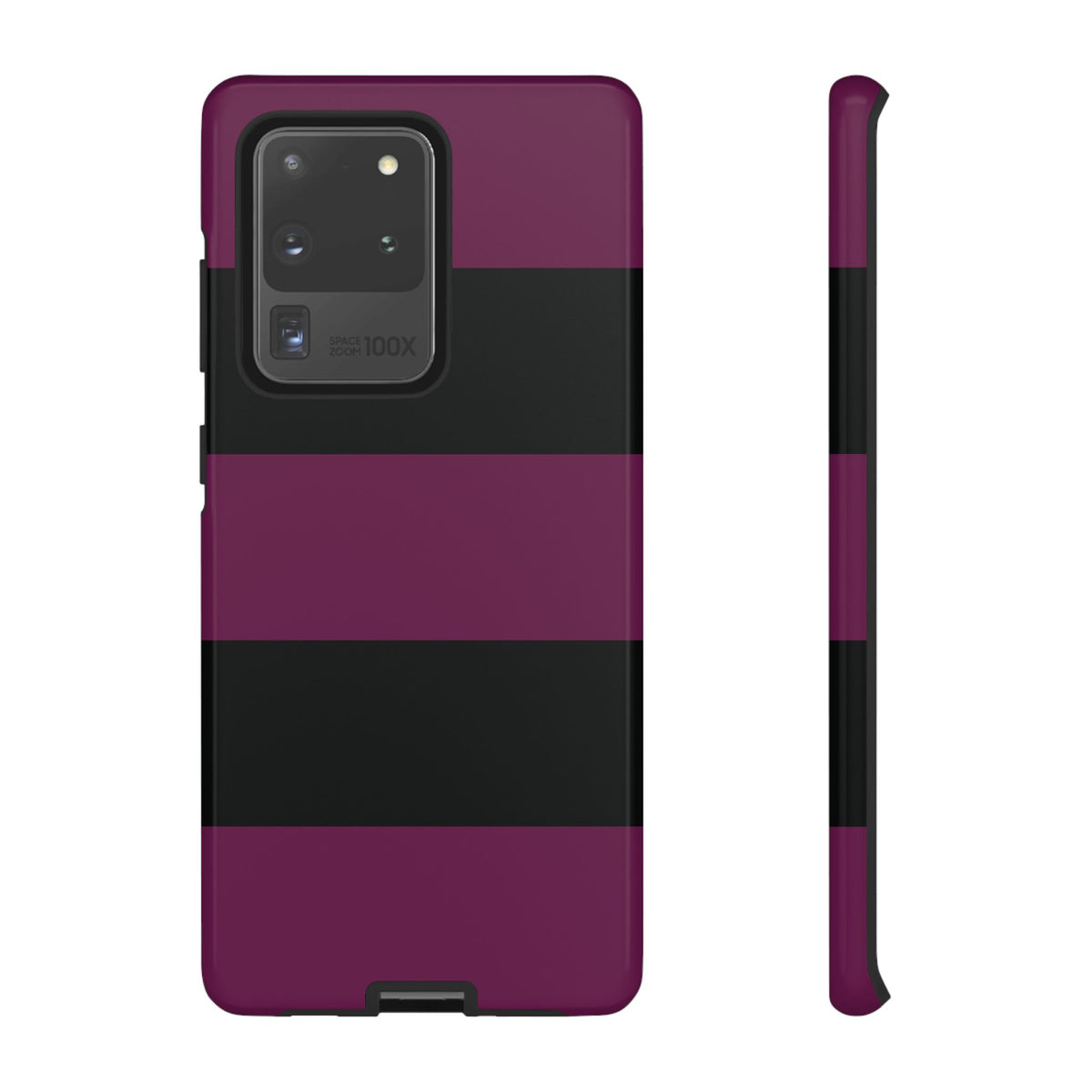 Purple & Black Horizontal Stripe Pattern Phone Case - Purple Phone Case - Samsung Galaxy S20 Ultra / Glossy