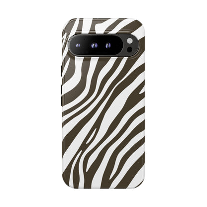 Modern Mocha Zebra Print Phone Case