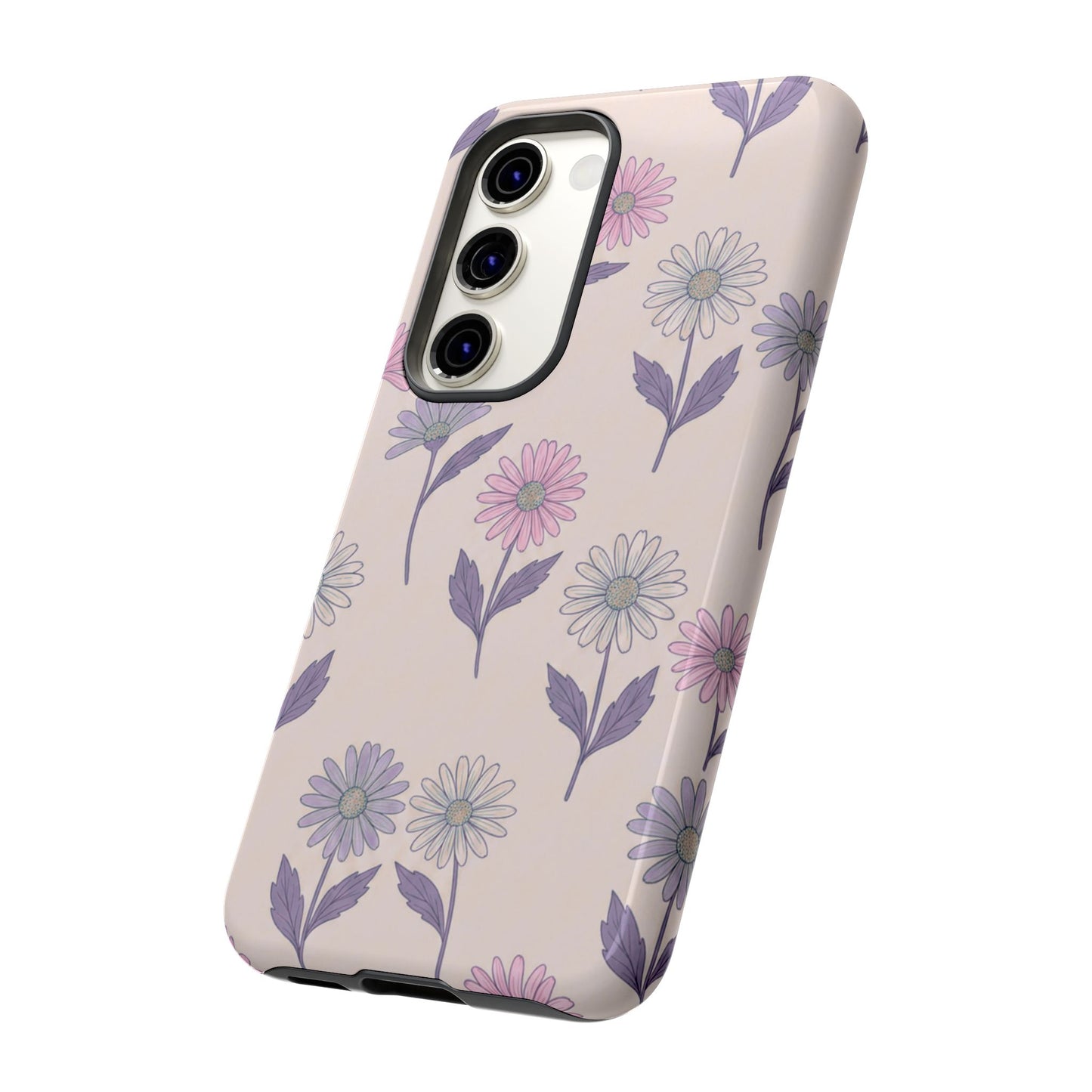 Pretty Pink & Purple Daisy Pattern Phone Case