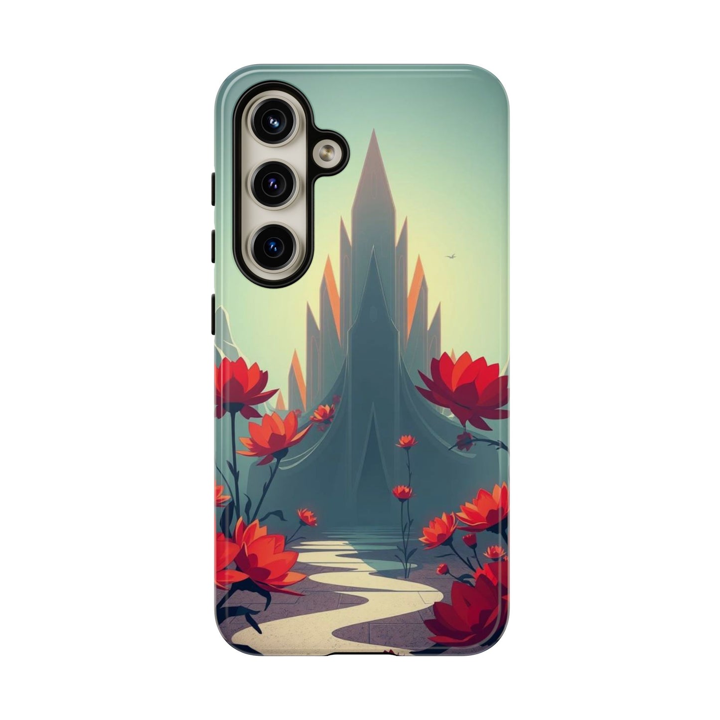 Samsung Galaxy S24 / Glossy Phone Case - Gothic Alien Garden Design Phone Case