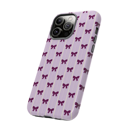 Retro Plum Purple Bow Pattern Phone Case