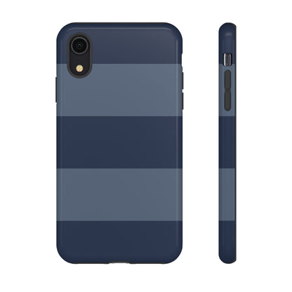 Dark Blue Horizontal Stripe Pattern Phone Case - Blue Phone Case - iPhone XR / Glossy