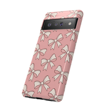 Chic Blush Pink Bow Pattern Phone Case