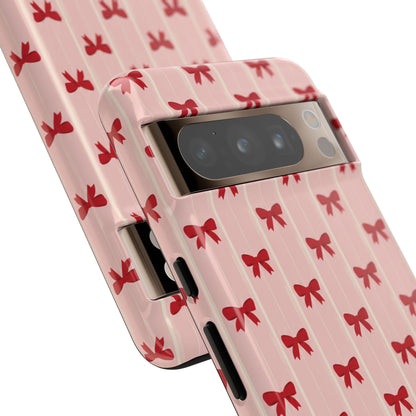 Retro Cherry Red Bow Pattern Phone Case