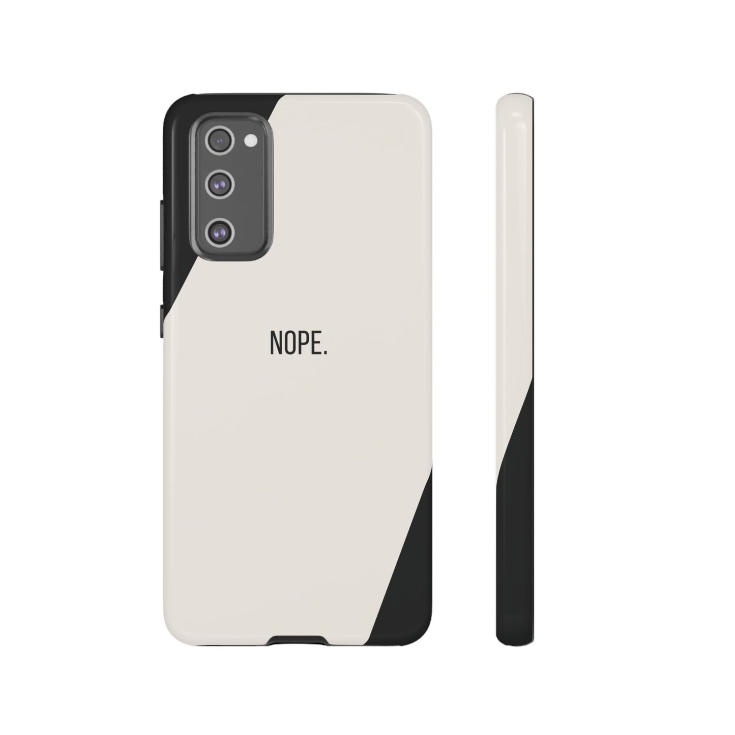 Samsung Galaxy S20 FE / Glossy Phone Case - Sassy Statement Case ’Nope’ in Black & White