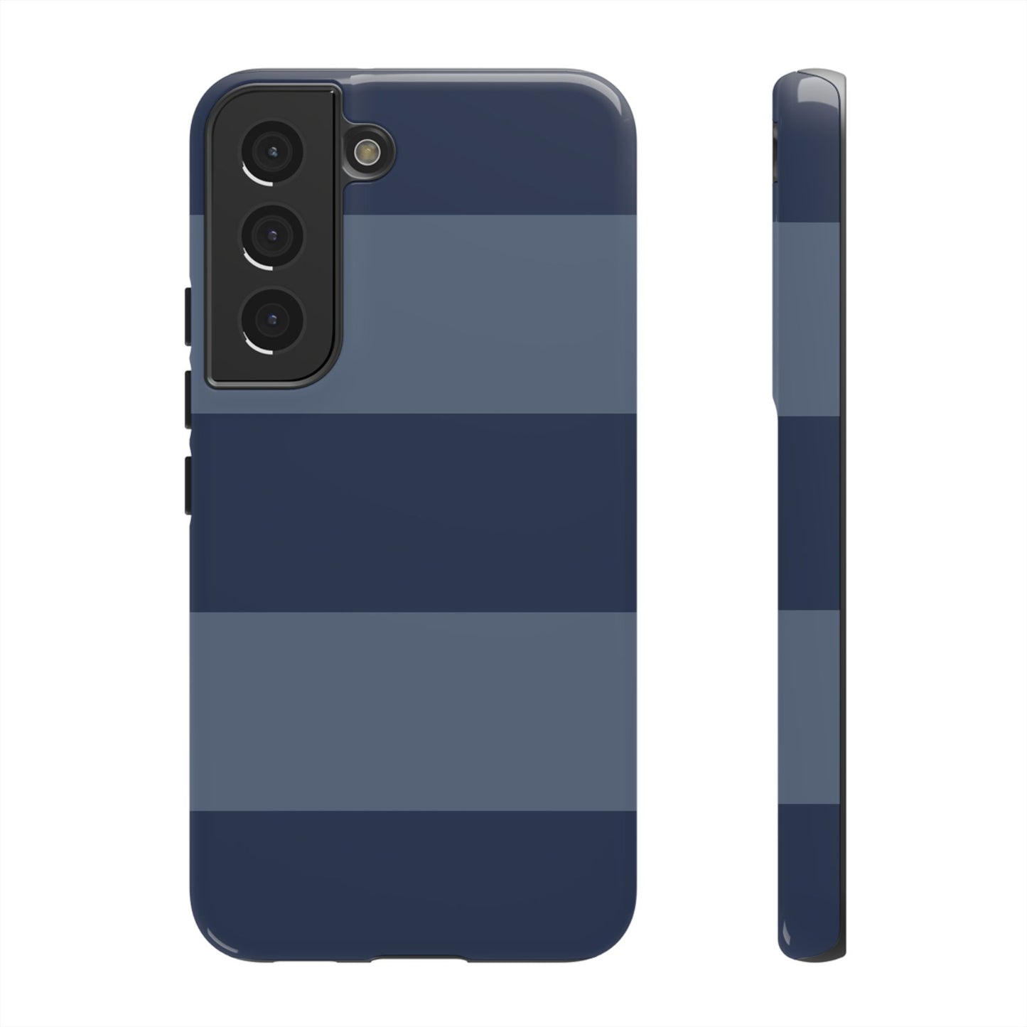 Dark Blue Horizontal Stripe Pattern Phone Case - Blue Phone Case - Samsung Galaxy S22 / Glossy