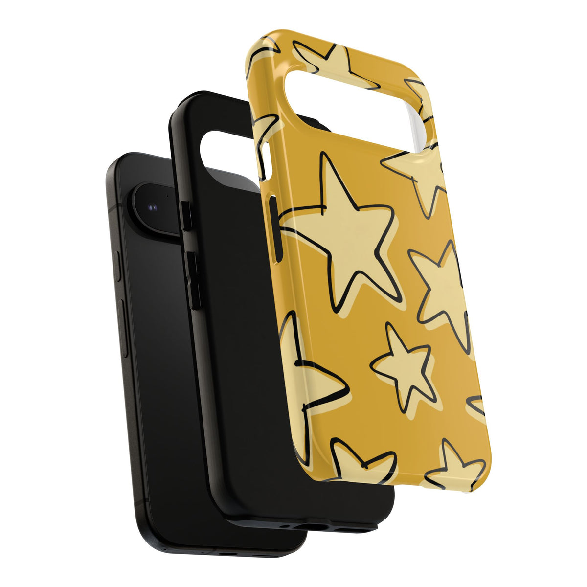 Golden Yellow Doodle Star Phone Case