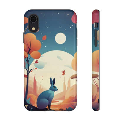 Stylised Blue Hare Design Phone Case - Multicolor Phone Case - iPhone XR / Glossy