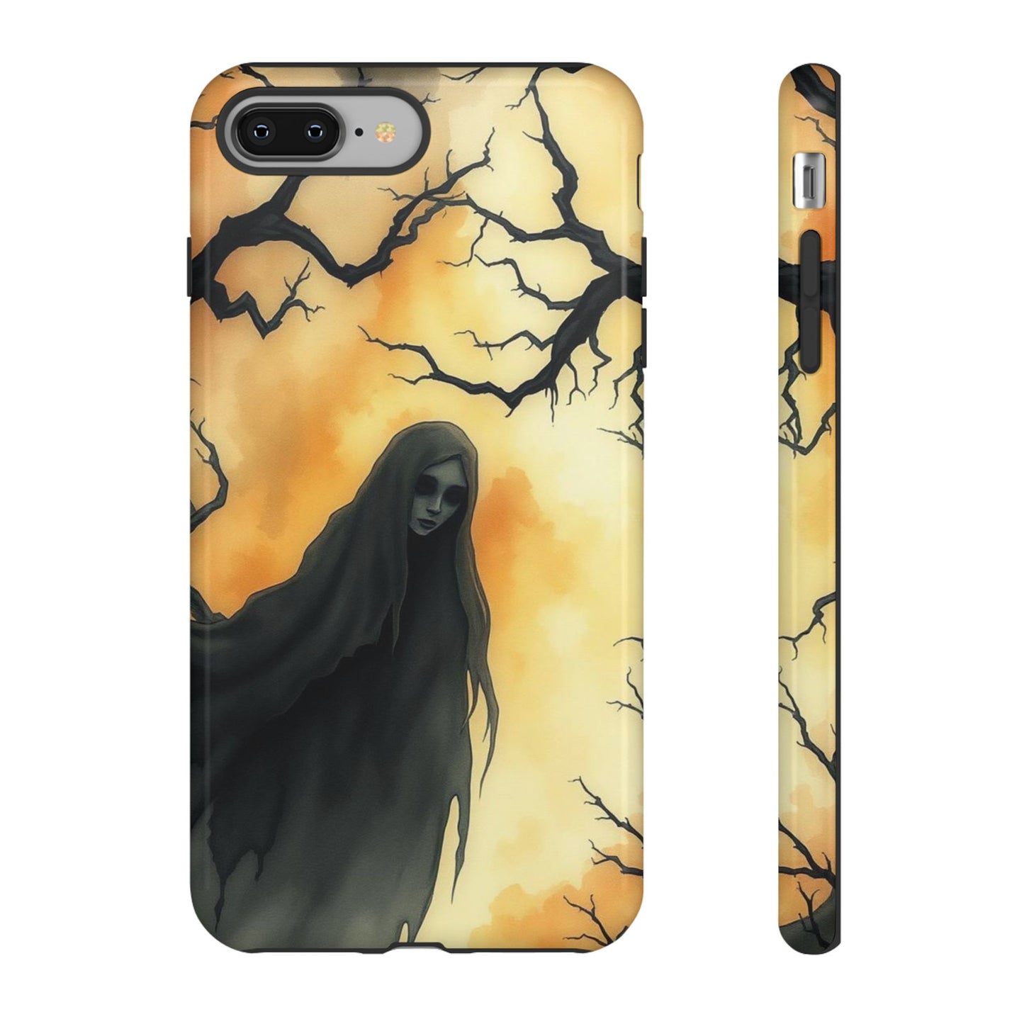 iPhone 8 Plus / Glossy Phone Case - Watercolour Gothic Deathly Woman Phone Case