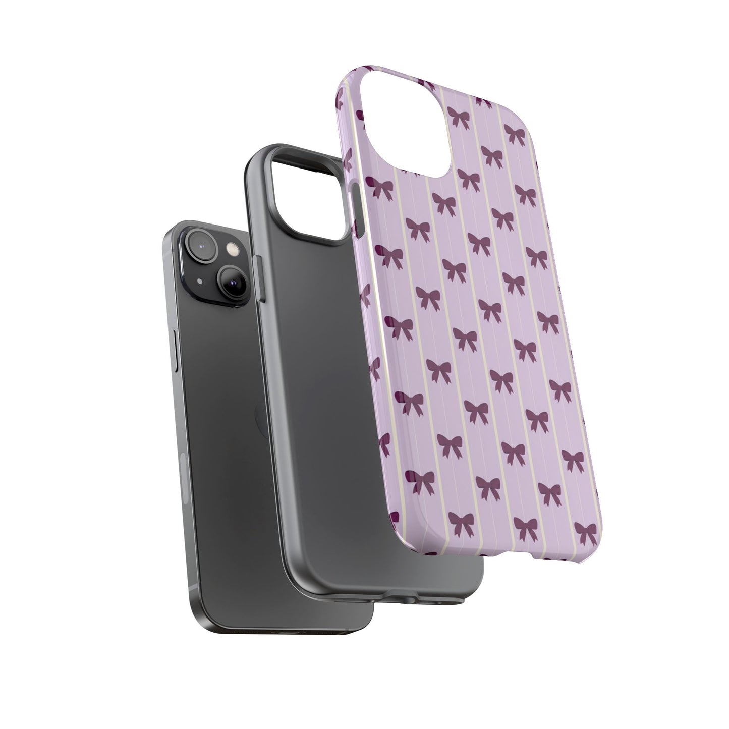 Retro Plum Purple Bow Pattern Phone Case