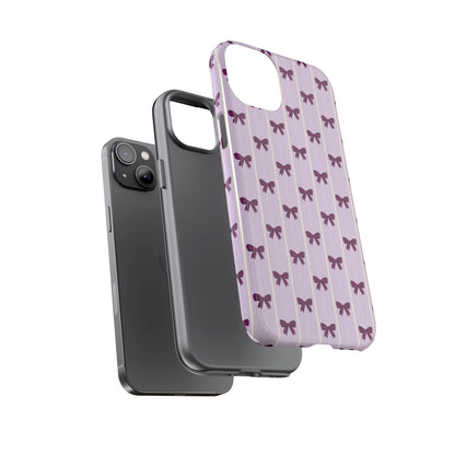 Retro Plum Purple Bow Pattern Phone Case