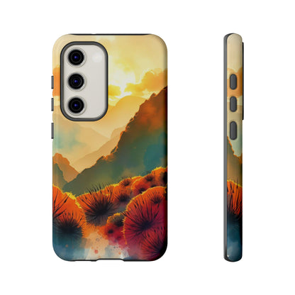 Samsung Galaxy S23 / Glossy Phone Case - Ideallic Watercolour Sunset Design Phone Case