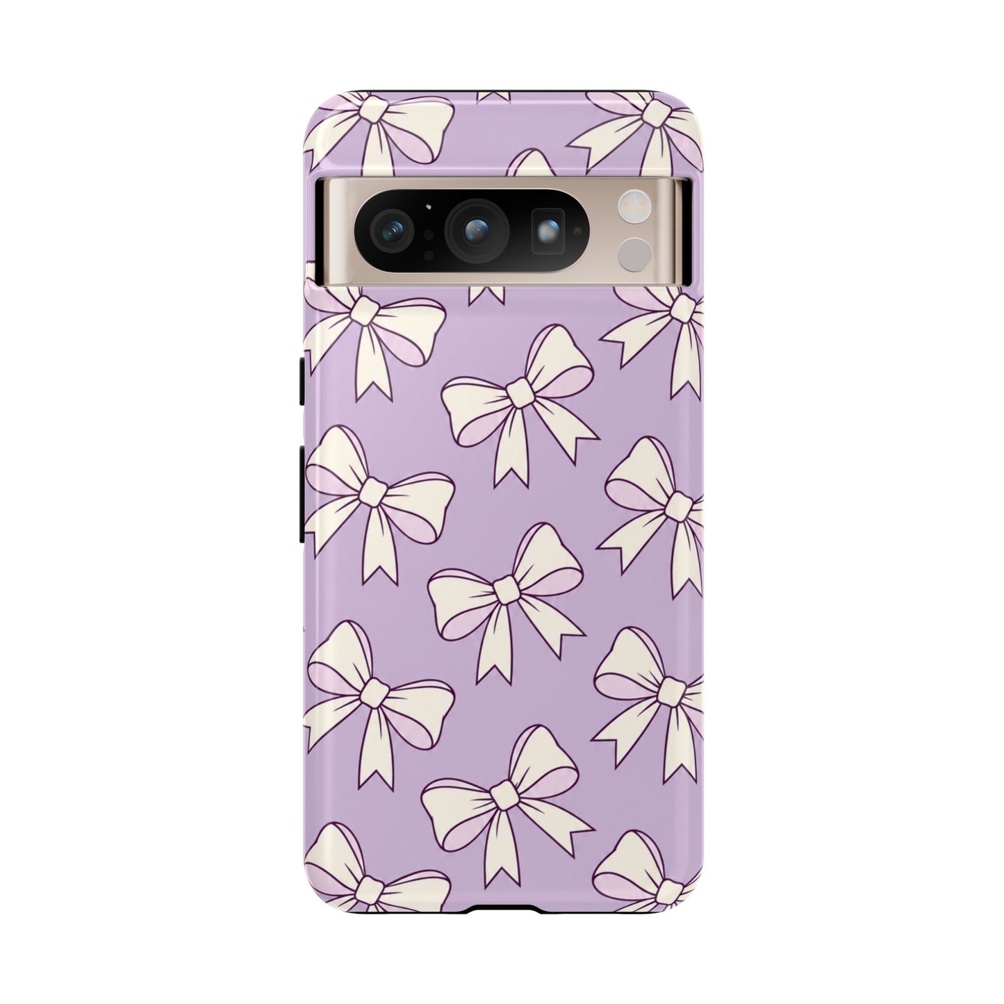 Chic Lilac Bow Pattern Phone Case