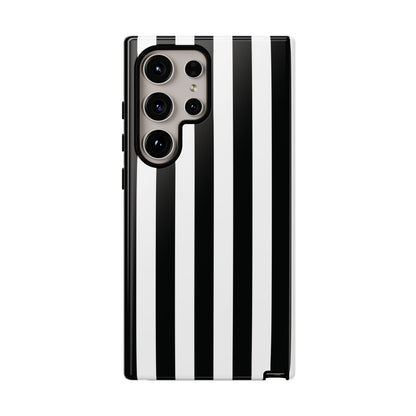 Samsung Galaxy S24 Ultra / Glossy Phone Case - Simple Black & White Stripe Pattern Phone Case