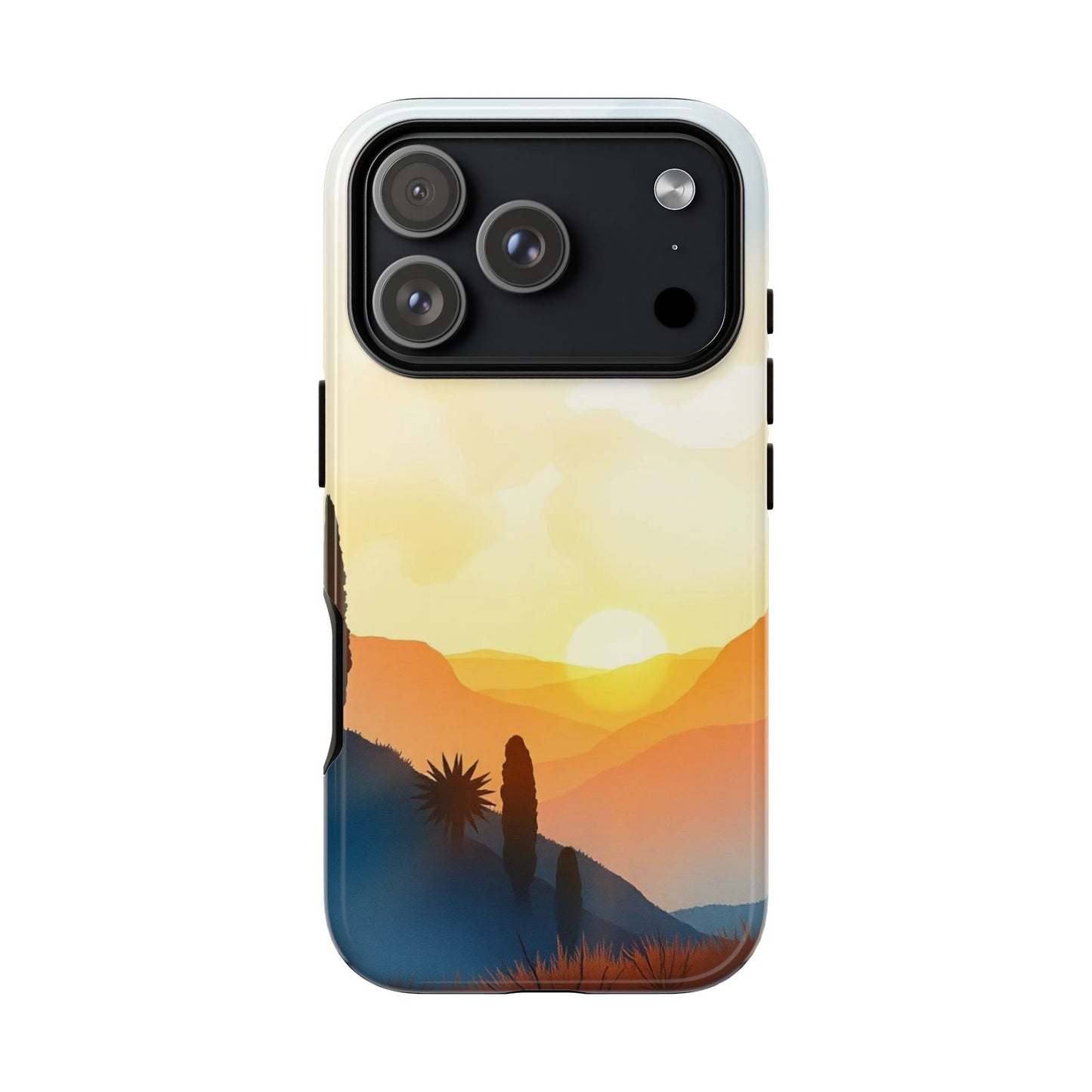 iPhone 17 Pro / Glossy Phone Case - Watercolour Sunset Design Phone Case