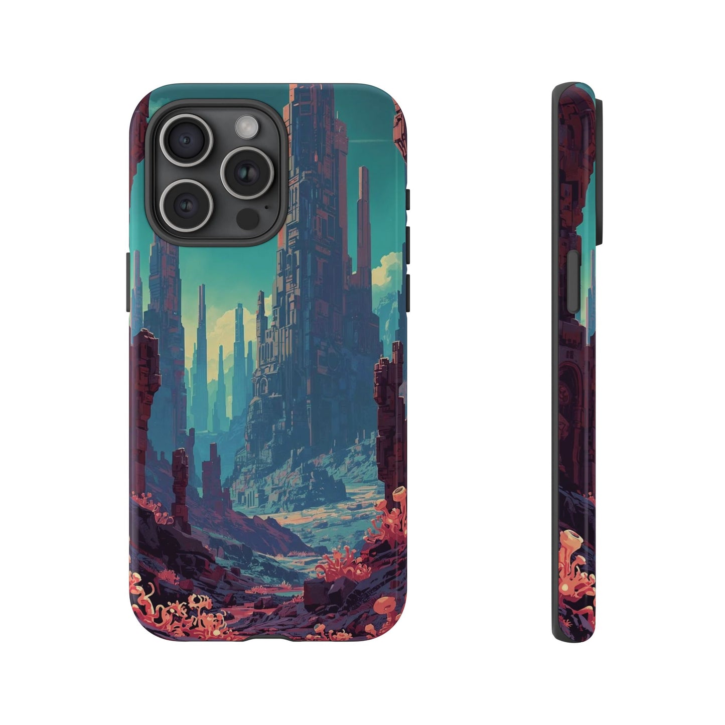 Alien Monolith Valley Sci-fi Phone Case - Pink Phone Case - iPhone 15 Pro Max / Glossy