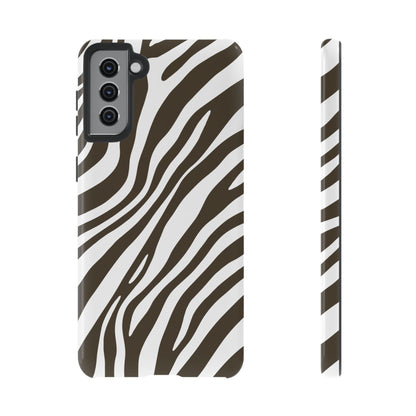 Modern Mocha Zebra Print Phone Case