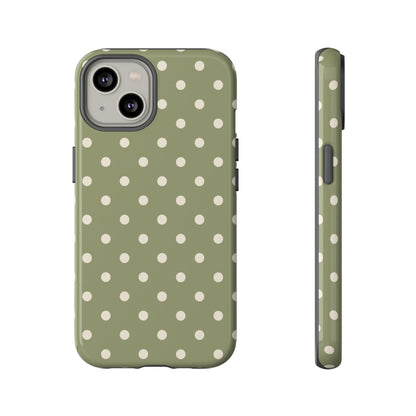 Green & White Dot Pattern Phone Case