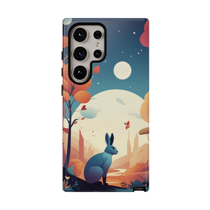 Samsung Galaxy S24 Ultra / Glossy Phone Case - Stylised Blue Hare Design Phone Case