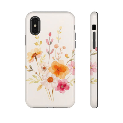 Boho Chic Watercolour Flower Pattern Phone Case - Multicolor Phone Case - iPhone XS / Glossy