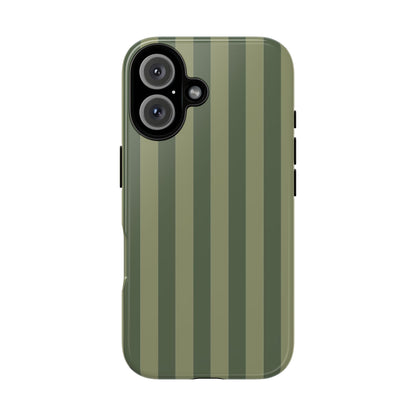 iPhone 16 / Glossy Phone Case - ’Green Stripe Pattern’ Phone Case