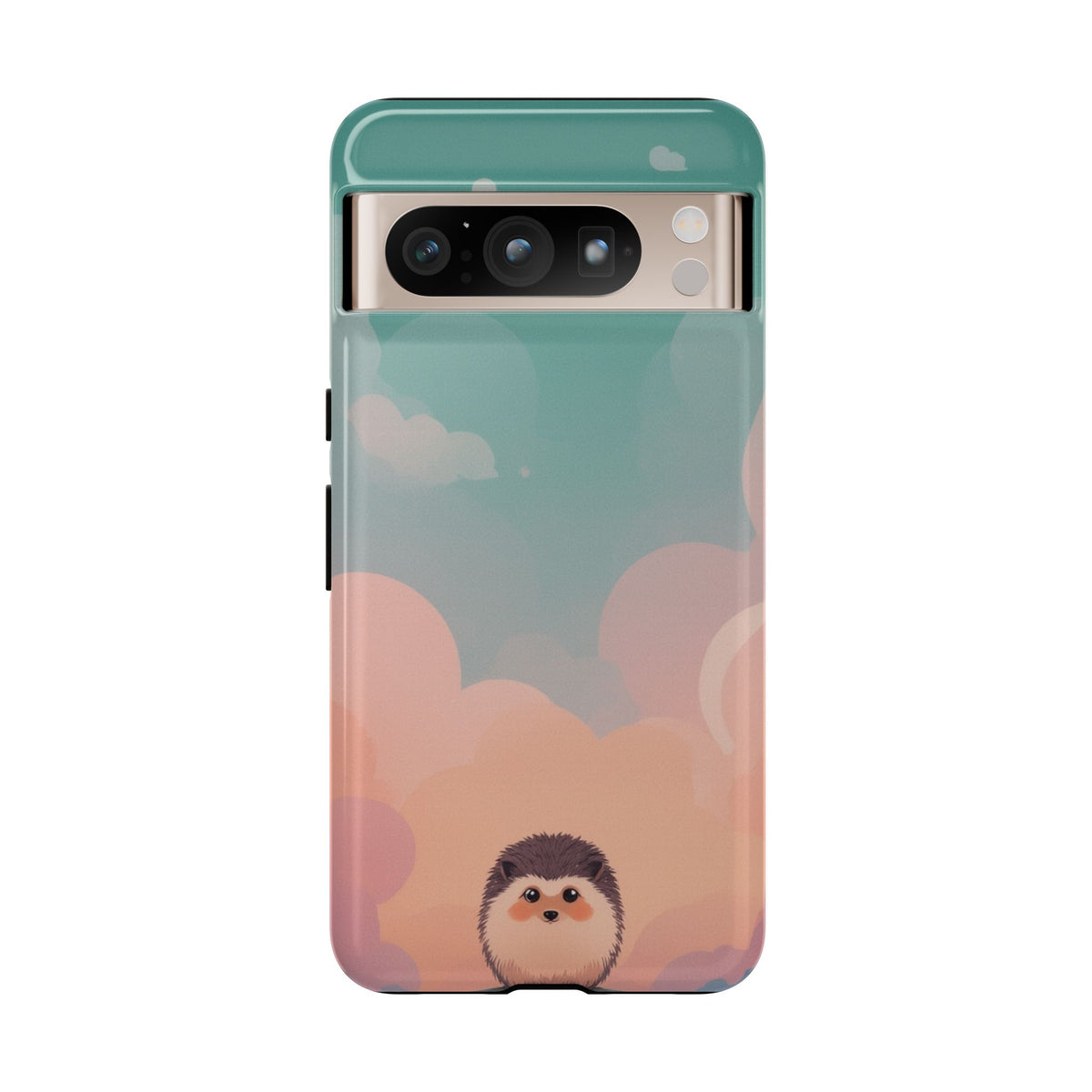 Cute Hedgehog & Cloud Design Phone Case - Multicolor Phone Case - Google Pixel 8 Pro / Glossy