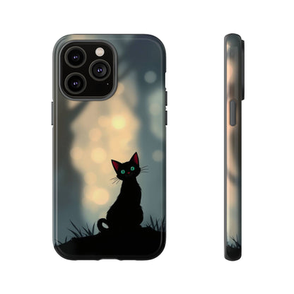 iPhone 14 Pro Max / Glossy Phone Case - Gothic Cat Design Phone Case