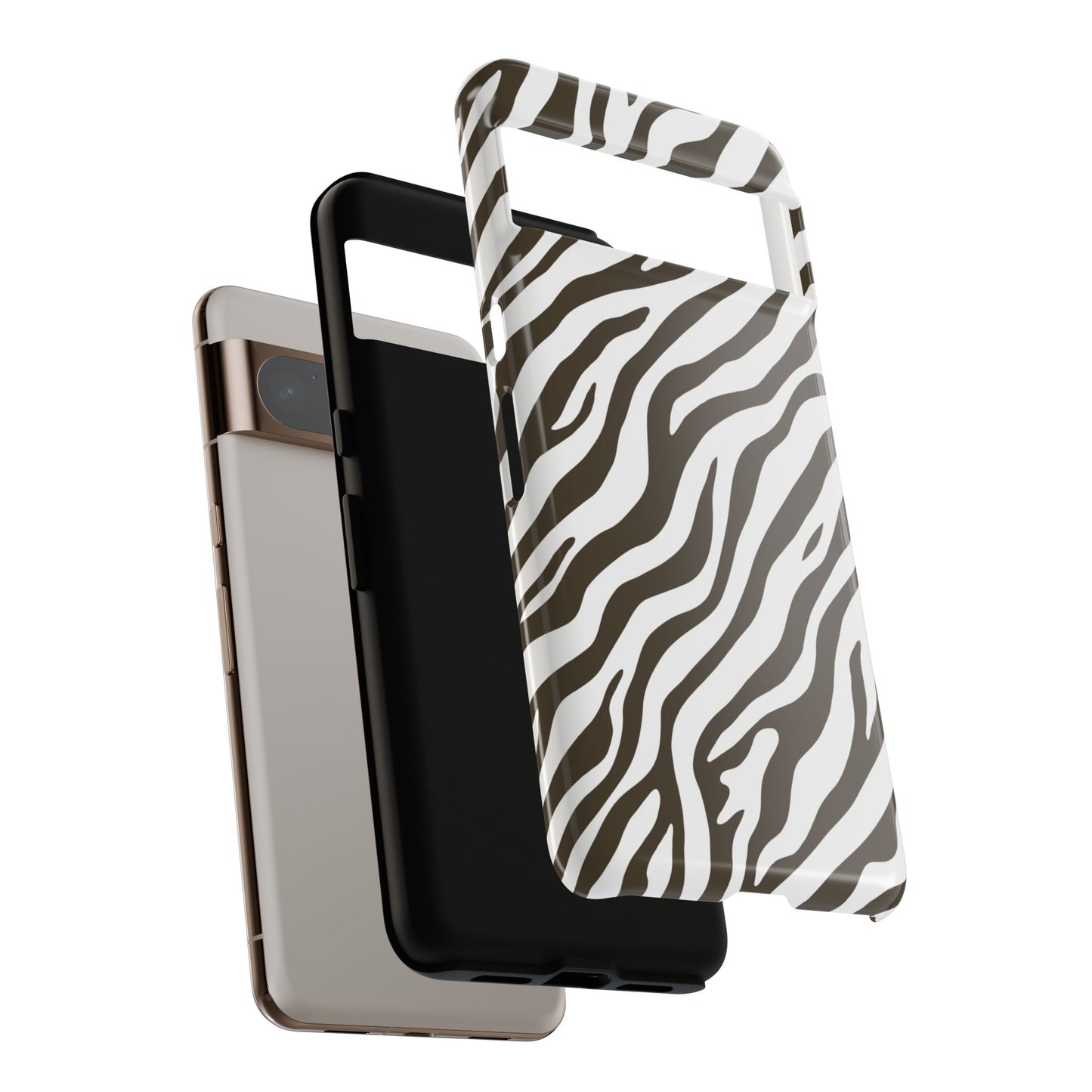 Stylish Mocha Zebra Print Phone Case