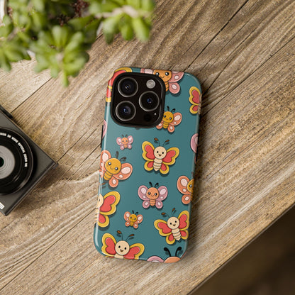 Blue Butterfly Sticker Design Phone Case - Blue Phone Case