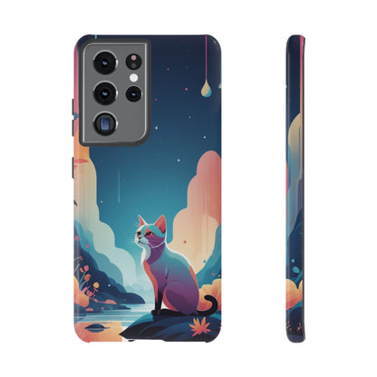 Samsung Galaxy S21 Ultra / Glossy Phone Case - Stylised Cat Design Phone Case