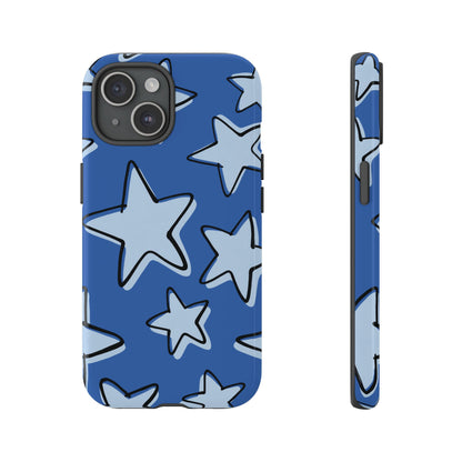Cobalt Blue Doodle Star Phone Case