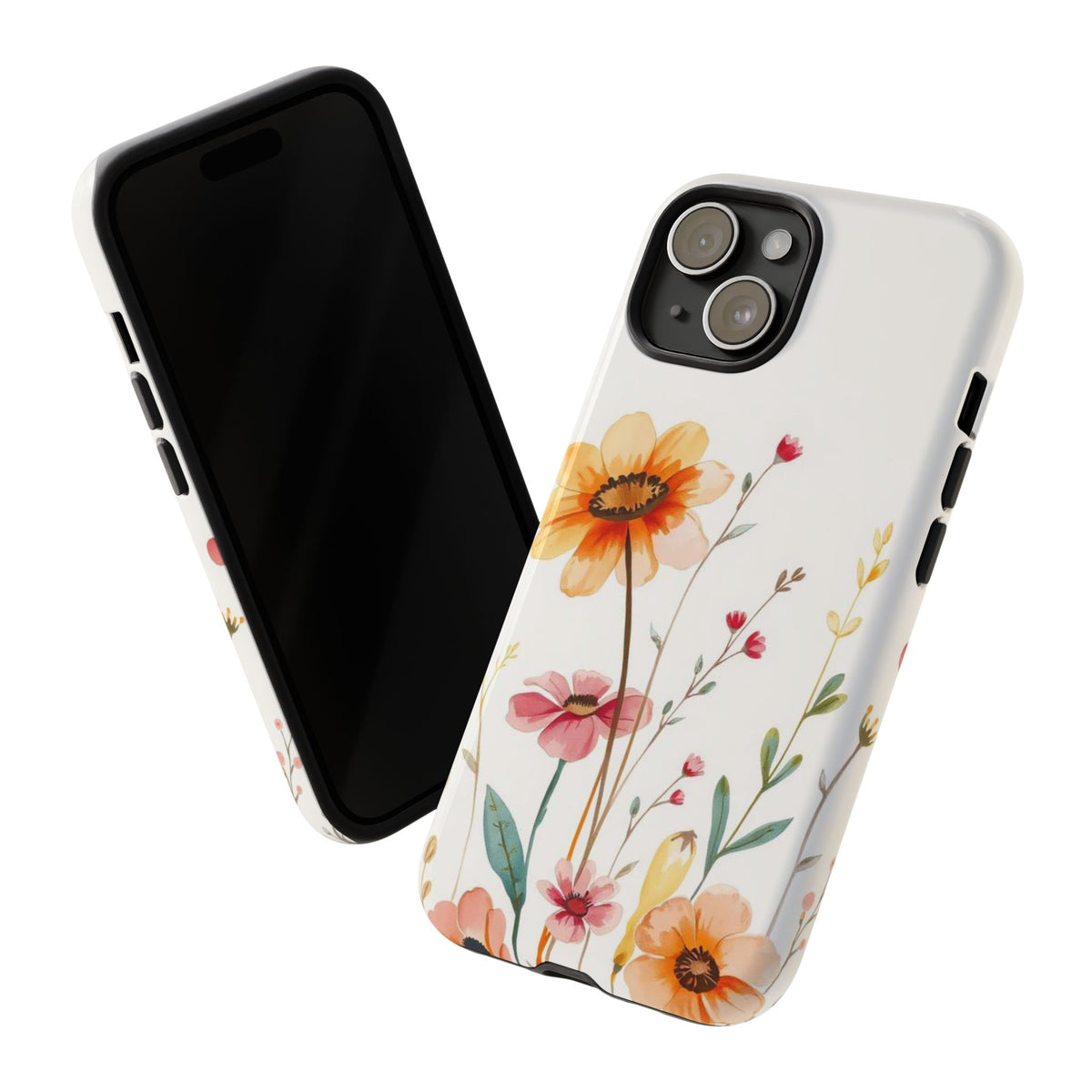 Boho Chic Watercolour Wild Blooms Pattern Phone Case - Multicolor Phone Case