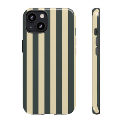 Green & Beige Stripe Pattern Phone Case - Green Phone Case - iPhone 13 / Glossy