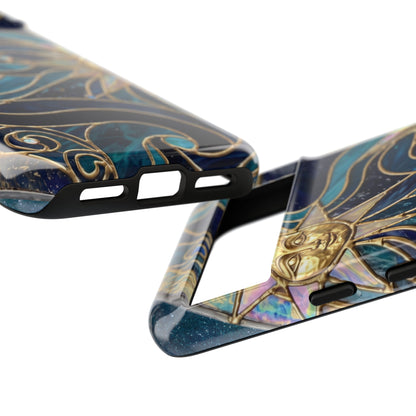 Elegant Teal & Gold Celestial Suns Phone Case