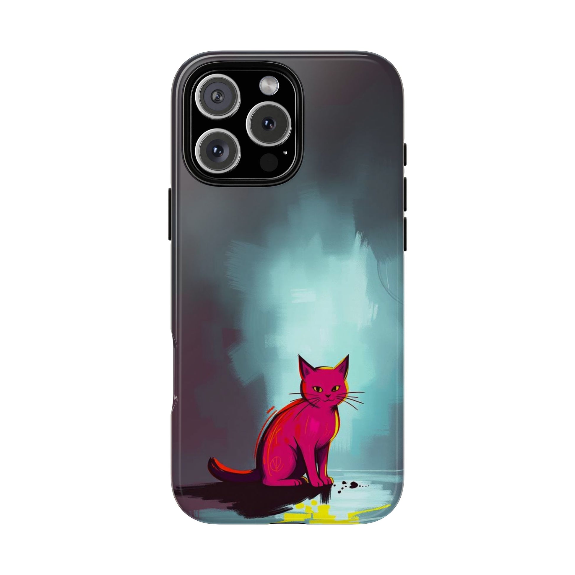Pop Art Moody Cat Design Phone Case - Multicolor Phone Case - iPhone 16 Pro Max / Glossy