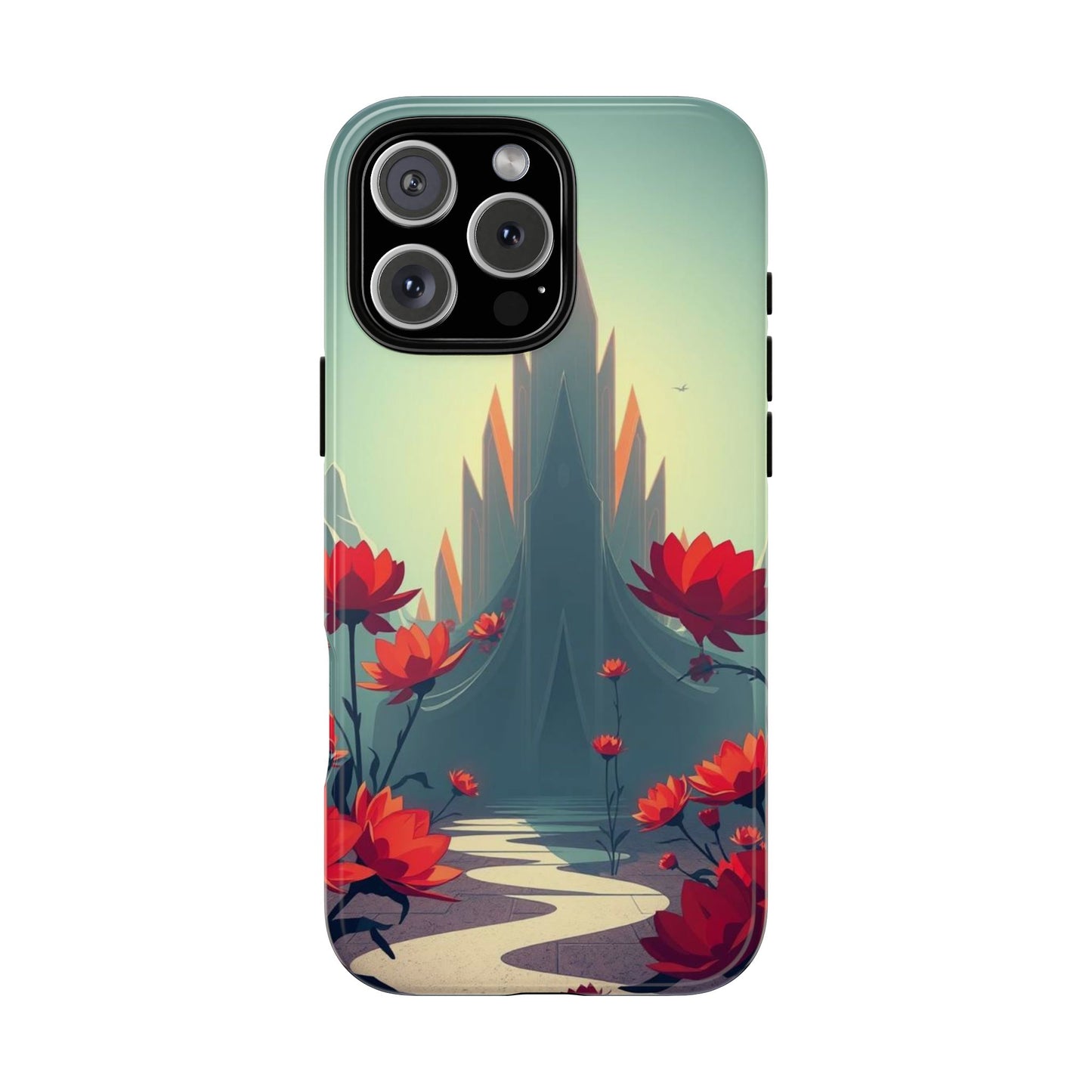 iPhone 16 Pro Max / Glossy Phone Case - Gothic Alien Garden Design Phone Case