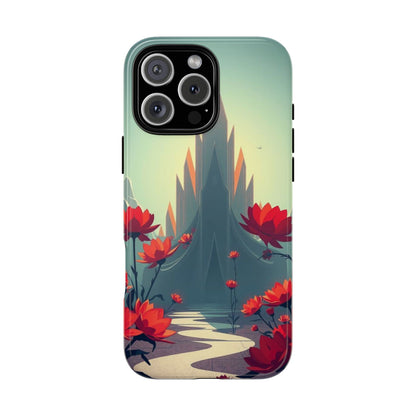 iPhone 16 Pro Max / Glossy Phone Case - Gothic Alien Garden Design Phone Case