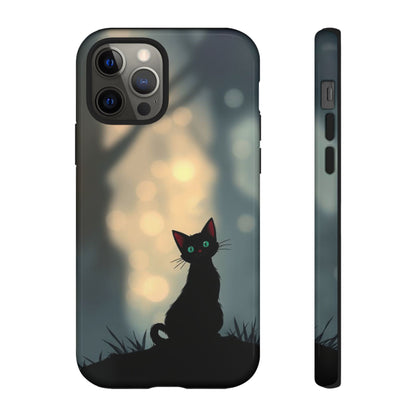 iPhone 12 Pro / Glossy Phone Case - Gothic Cat Design Phone Case