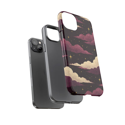 Illustrated Plum Clouds & Stars Phone Case