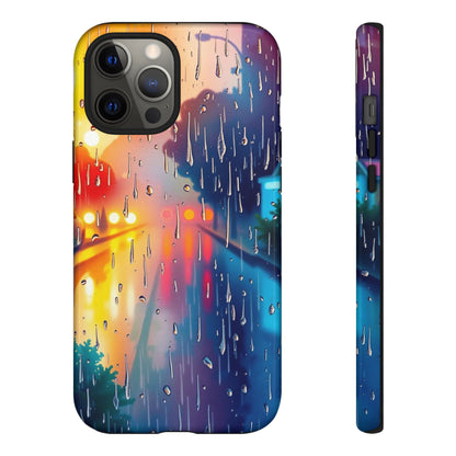iPhone 12 Pro Max / Glossy Phone Case - Electric Rain Watercolour Design Phone Case