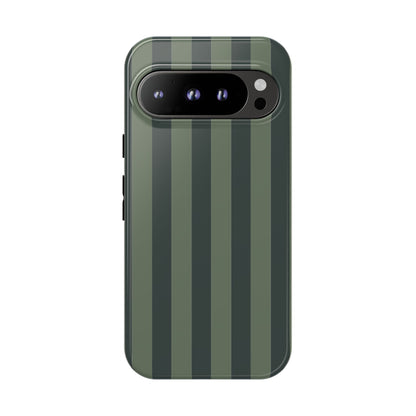 Dark Green Stripe Pattern Phone Case - Green Phone Case - Google Pixel 9 Pro / Glossy