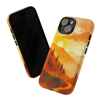 Golden Sunset Design Phone Case - Multicolor Phone Case