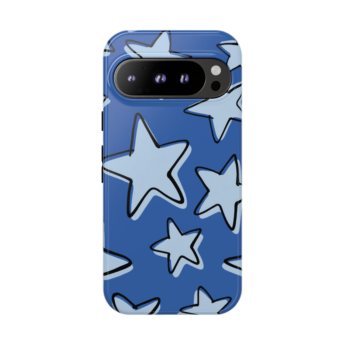 Cobalt Blue Doodle Star Phone Case