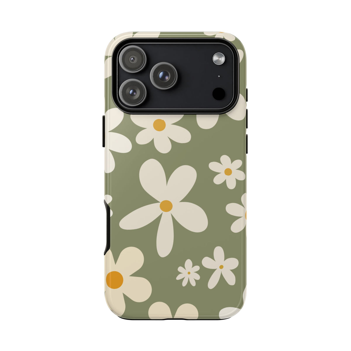 Chic Green Daisy Pattern Phone Case - Green Phone Case - iPhone 18 Pro Max / Glossy