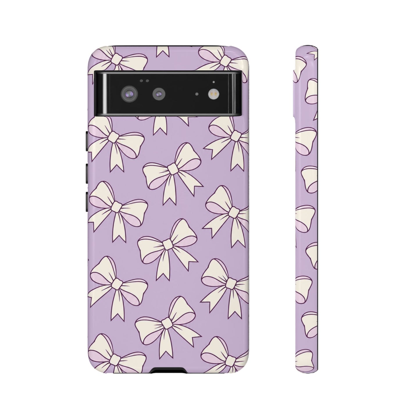 Chic Lilac Bow Pattern Phone Case