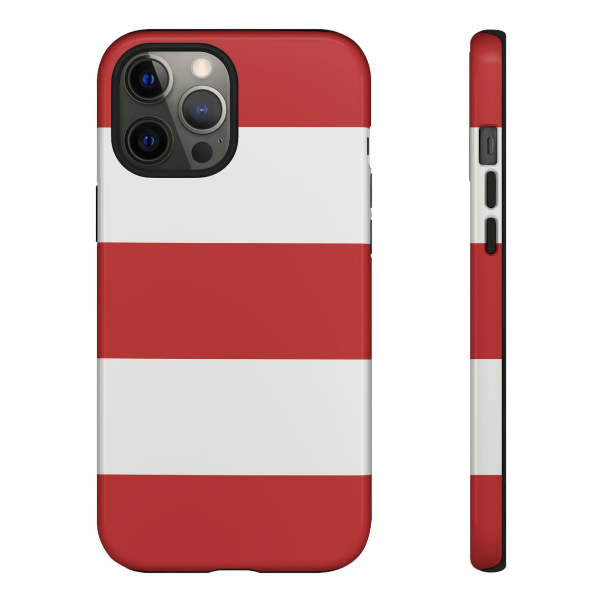 Red & White Horizontal Stripe Pattern Phone Case - Red Phone Case - iPhone 12 Pro Max / Glossy