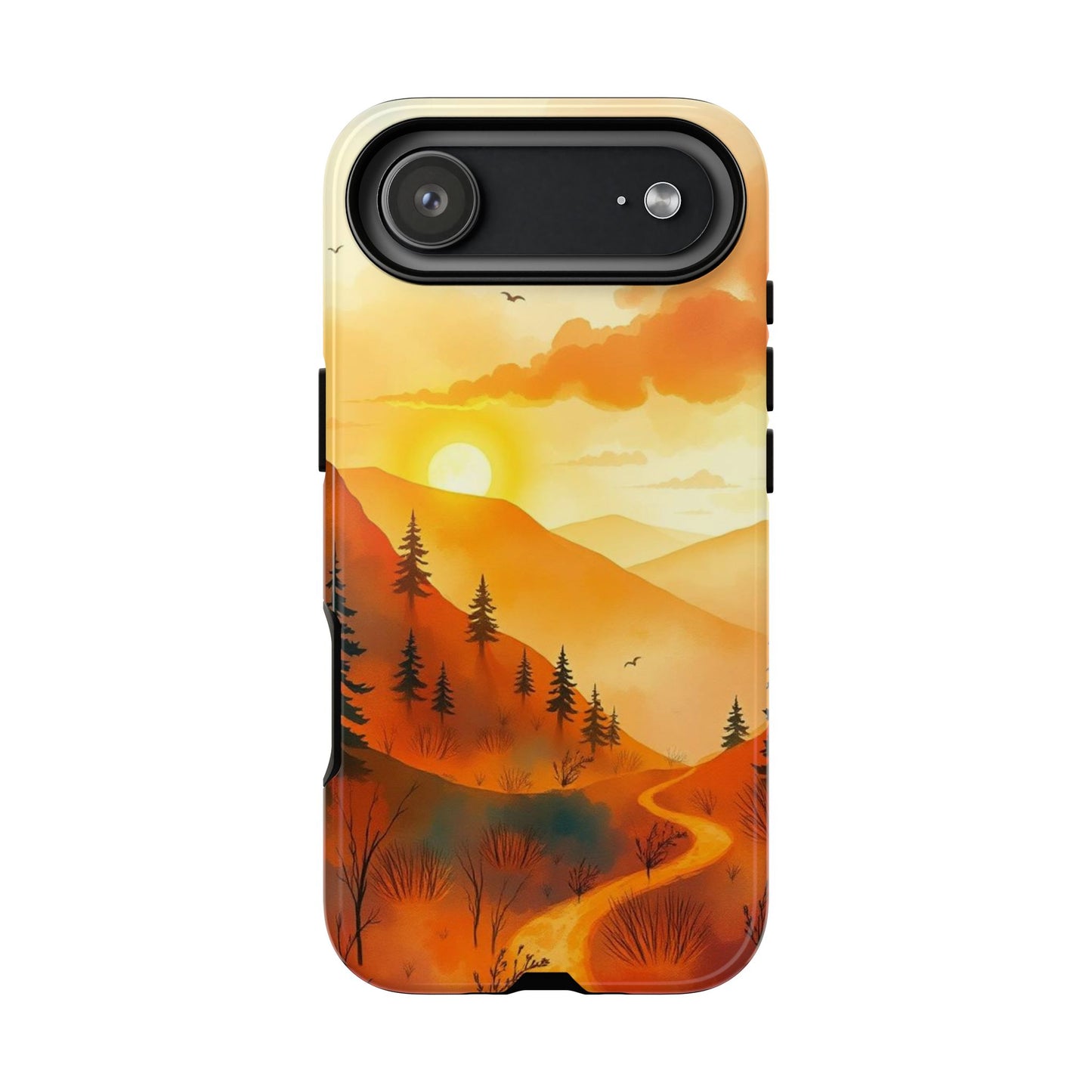 iPhone 17 Air / Glossy Phone Case - Golden Sunset Design Phone Case