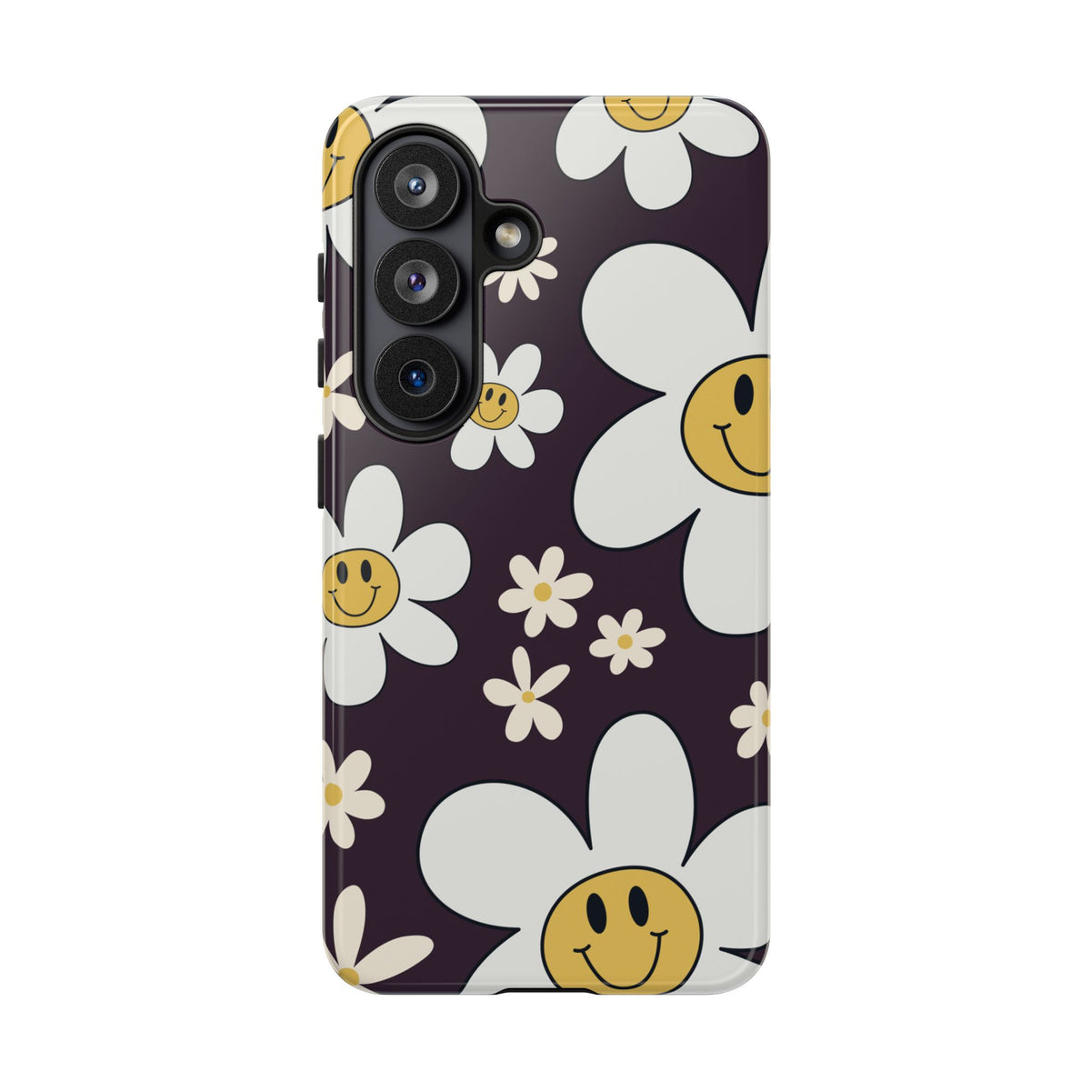 Fun Retro Daisy Pattern with Purple Background Phone Case - Purple Phone Case - Samsung Galaxy S26 / Glossy