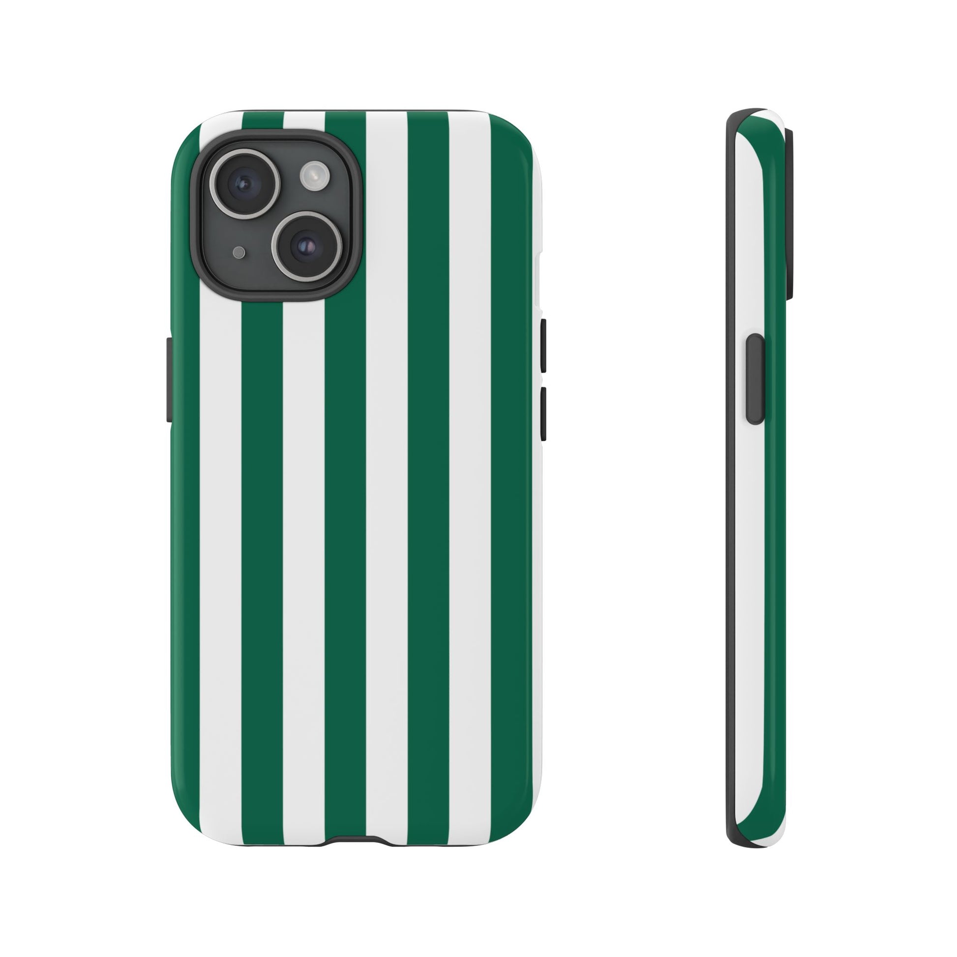 Simple Green & White Stripe Pattern Phone Case - Green Phone Case - iPhone 15 / Glossy