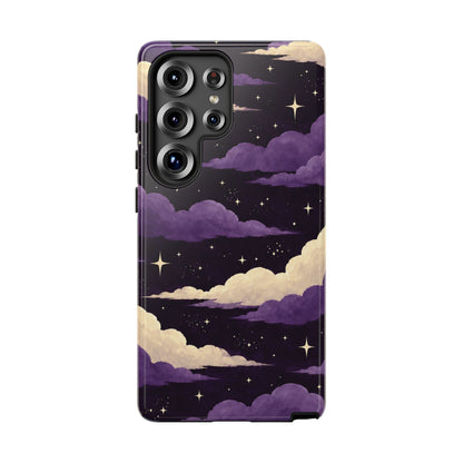 Illustrated Purple Clouds & Stars Phone Case